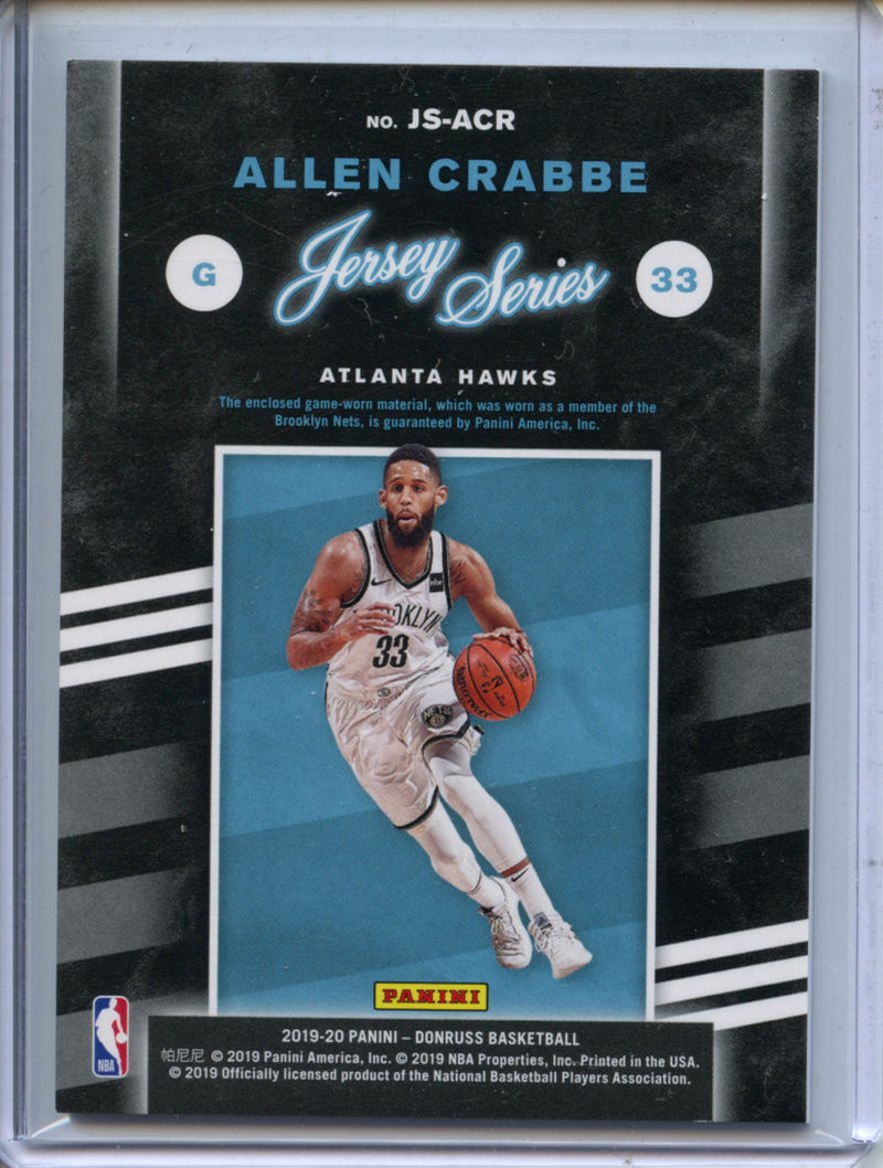 2019-20 Panini Donruss Allen Crabbe Jersey Series