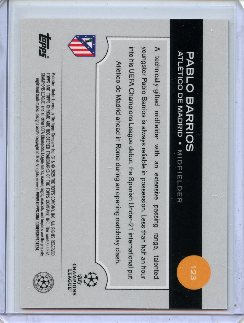 2024-25 Topps Chrome UEFA Club Comps Pablo Barrios Gold Prism 26/50