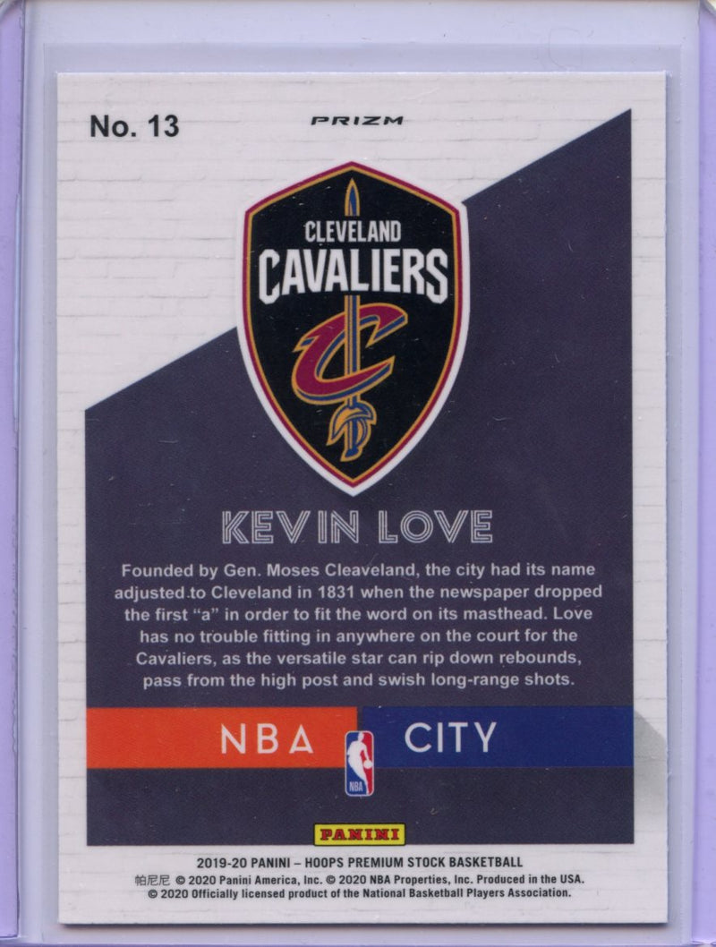 2019-20 Hoops Premium Kevin Love NBA City Blue Prizm