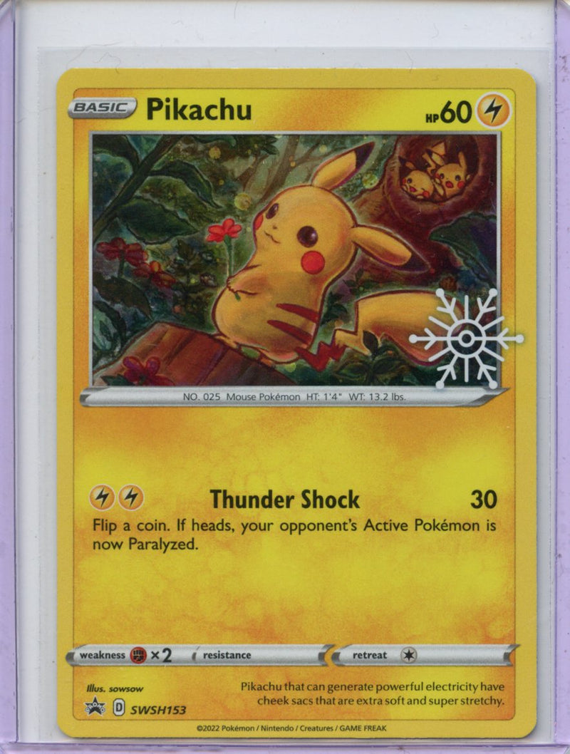 Pokemon TCG Sword & Shield Black Star Promo Pikachu 2022 Holiday Calendar SWSH153