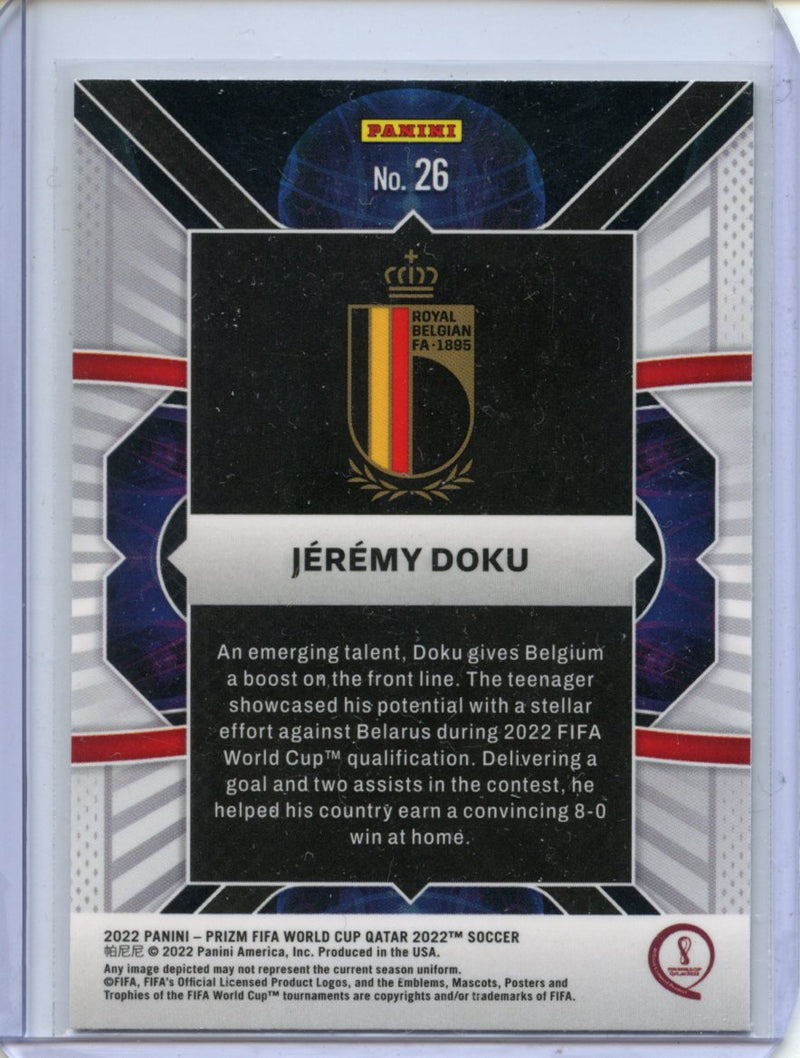 2022 Panini Prizm FIFA World Cup Qatar Jeremy Doku Phenomenon