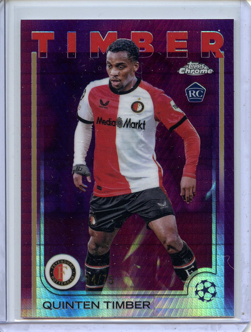 2024-25 Topps Chrome UEFA Club Comps Quinten Timber Magenta Prism 34/75