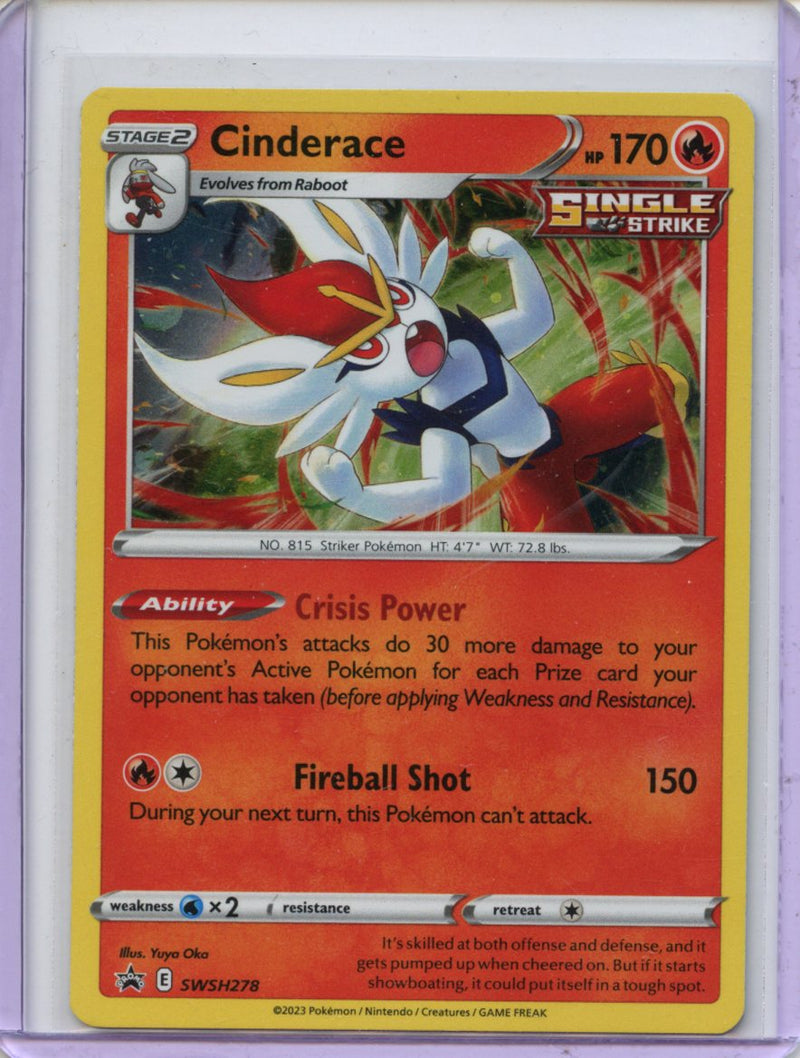 Pokemon TCG Sword & Shield Black Star Promo Cinderace SWSH278