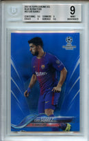 2017-18 Topps Chrome UEFA CL Luis Suarez Blue Refractors 145/150