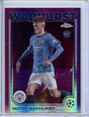 2024-25 Topps Chrome UEFA Club Comps Matty Warhurst Magenta Prism 54/75