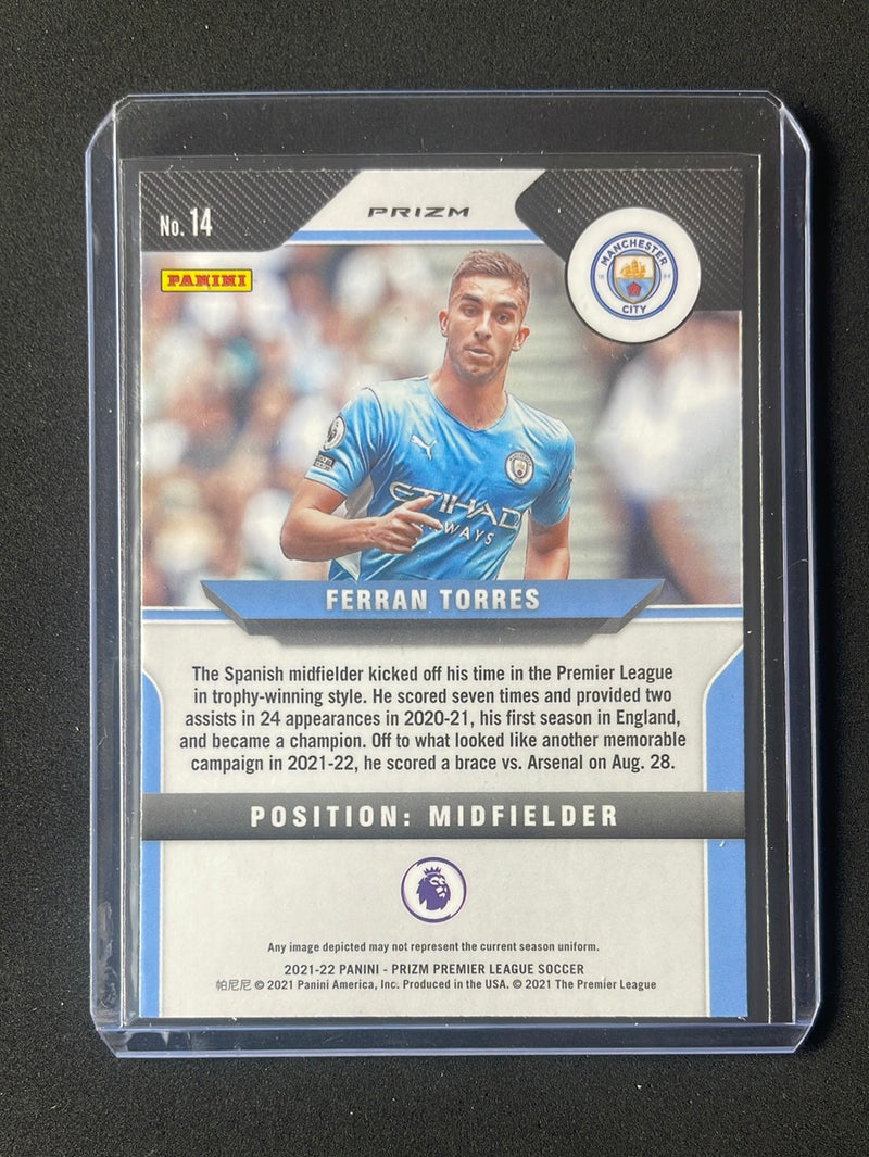 2021-22 Prizm Premier League Ferran Torres Blue/Yellow/Green Choice Prizm