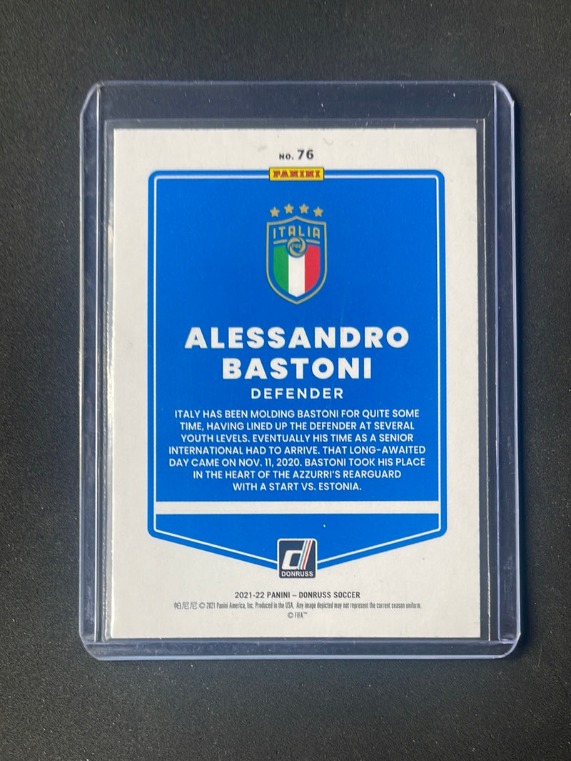 2021-22 Panini Donruss Road To Qatar Alessandro Bastoni Green Laser