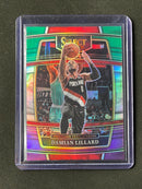 2021-22 Panini Select Damian Lillard Concourse Green/White/Purple