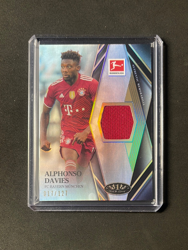 2021-22 Topps Tier One Bundesliga Soccer Alphonso Davies Tier One Relics 17/127