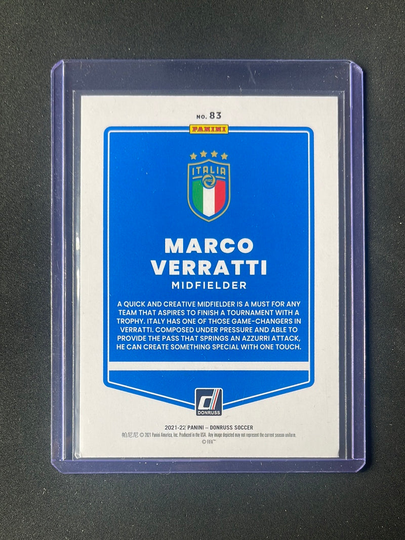 2021-22 Panini Donruss Road To Qatar Marco Verratti Press Proof Gold 141/349