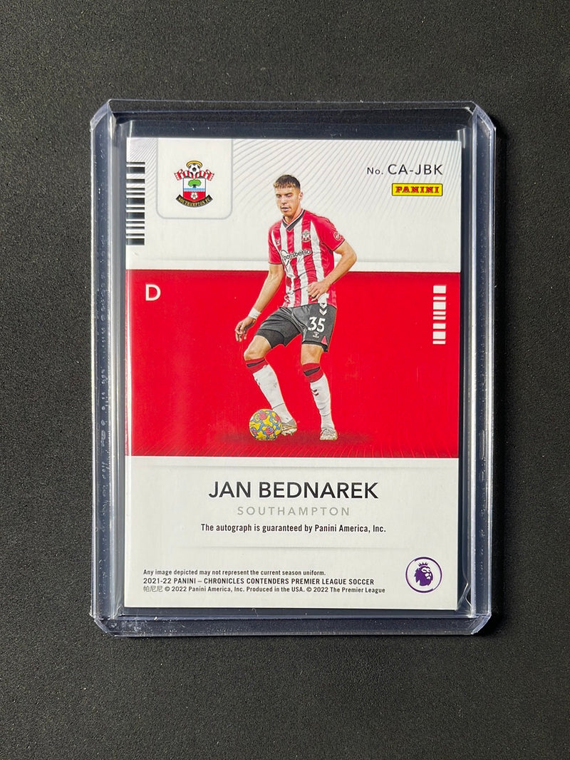 2021-22 Panini Chronicles Soccer Jan Bednarek Contenders Autographs Premier League 334/500