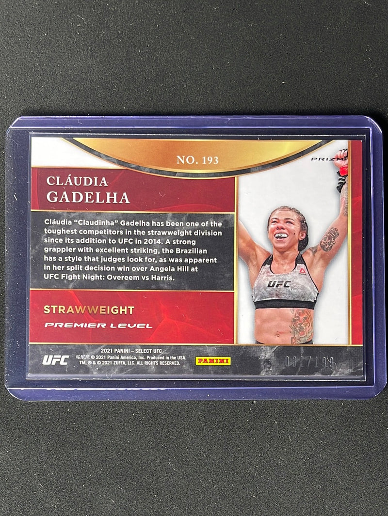 2021 Panini Select UFC Claudia Gadelha Premier Level Disco Red Prizm 31/199