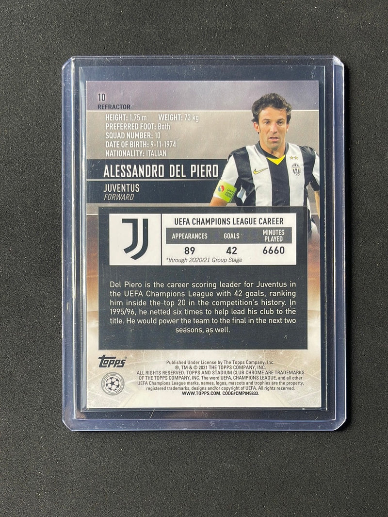 2020-21 Topps Stadium Club Chrome UEFA Champions League Alessandro Del Piero Refractor