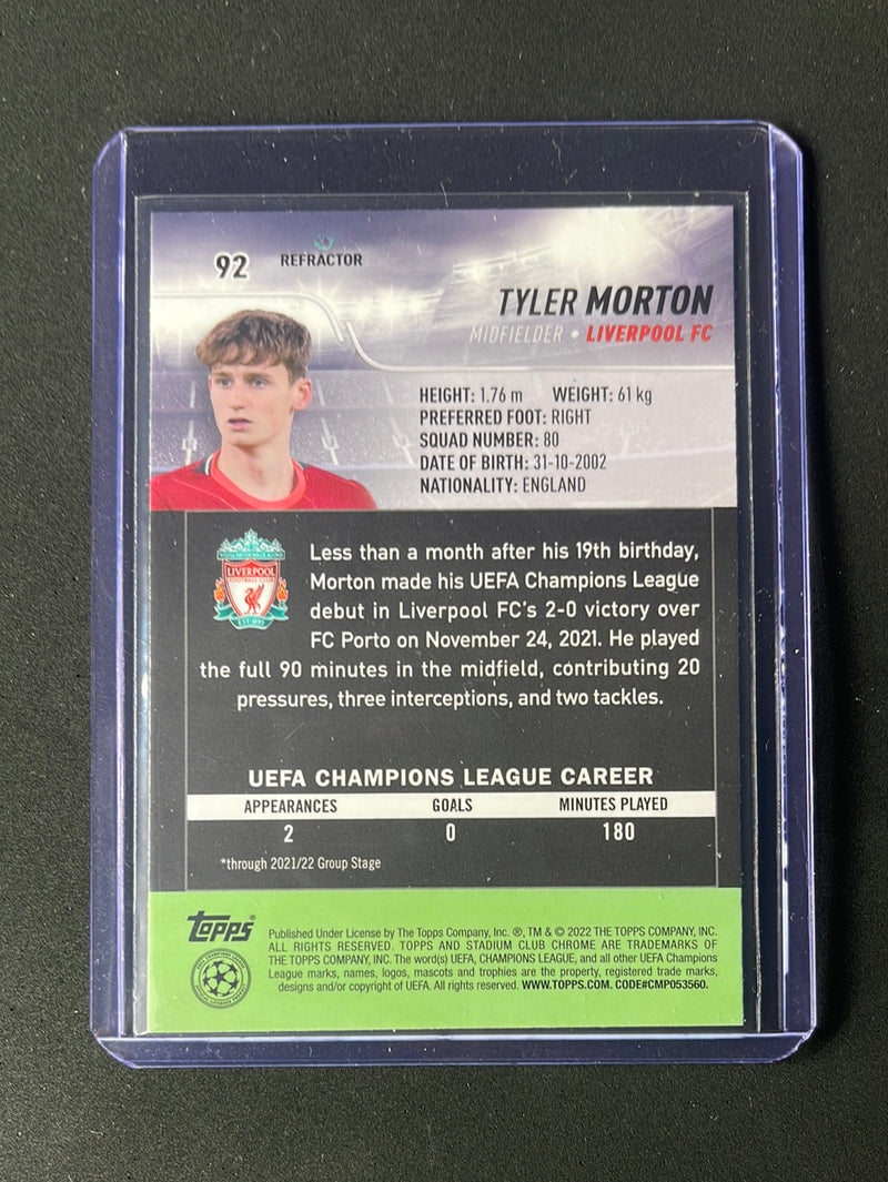 2021-22 Topps Stadium Club Chrome UEFA Champions League Tyler Morton Refractor