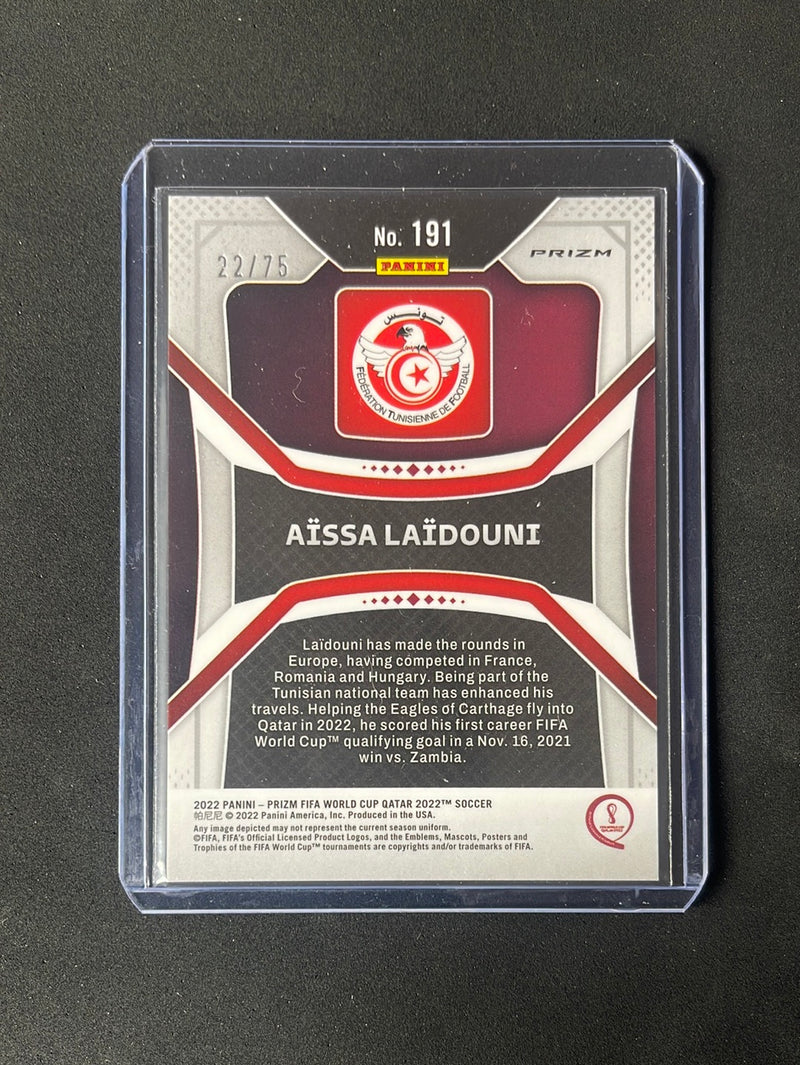 2022 Panini Prizm FIFA World Cup Qatar Aissa laidouni Blue Mojo Prizm 22/75