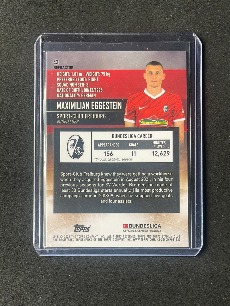 2021-22 Topps Bundesliga Stadium Club Chrome Maximilian Eggestein Refractor