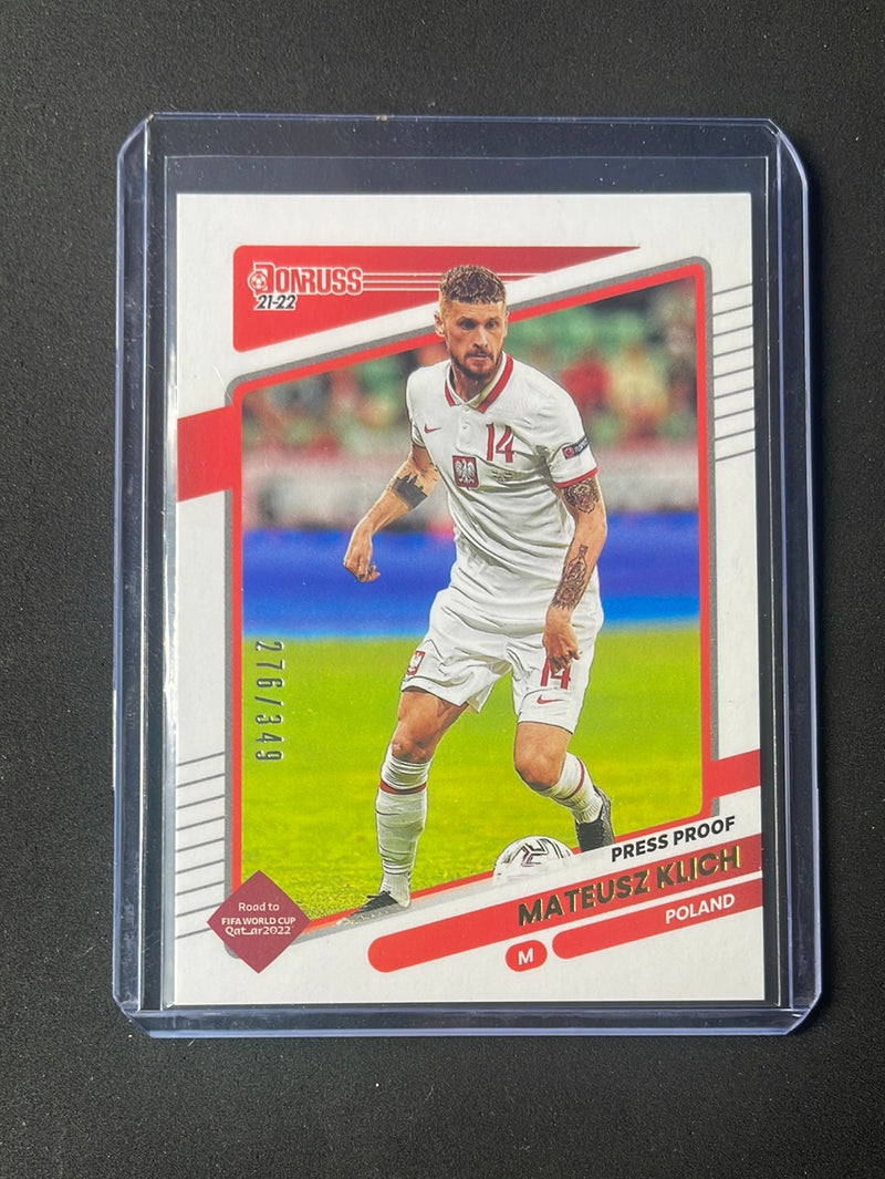 2021-22 Panini Donruss Road To Qatar Mateusz Klich Press Proof Gold 276/349