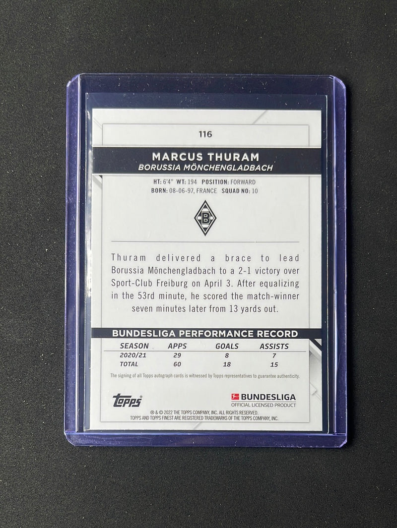 2021-22 Topps Finest Bundesliga Marcus Thuram Refractor