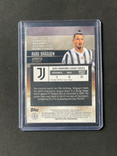 2020-21 Topps Stadium Club Chrome UEFA Champions League Radu Dragusin Orange/Yellow Electric Wave Refractor