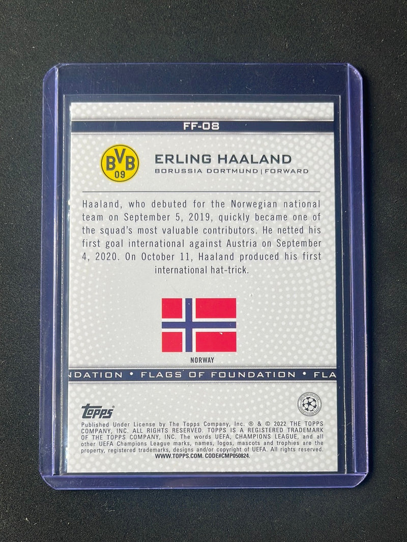 2021-22 Topps UEFA Champions League Erling Haaland Flags of Foundation