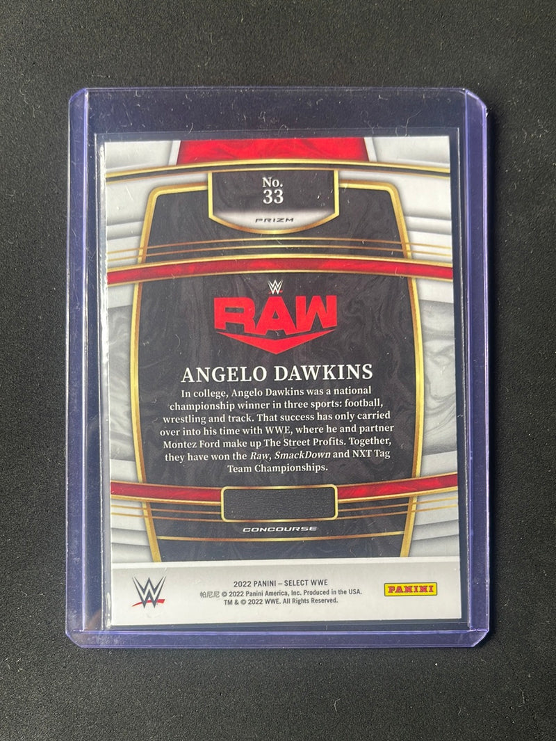 2022 Panini Select WWE Angelo Dawkins Concourse Orange Flash