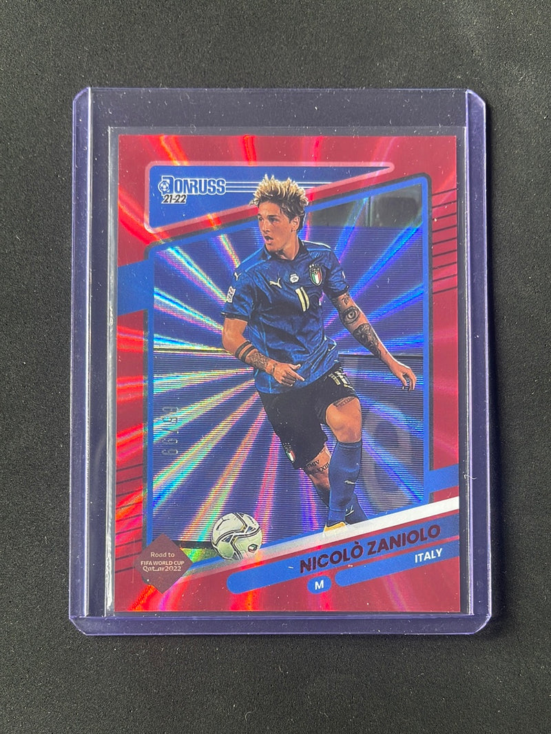 2021-22 Panini Donruss Road To Qatar Nicolo Zaniolo Red Laser 65/99