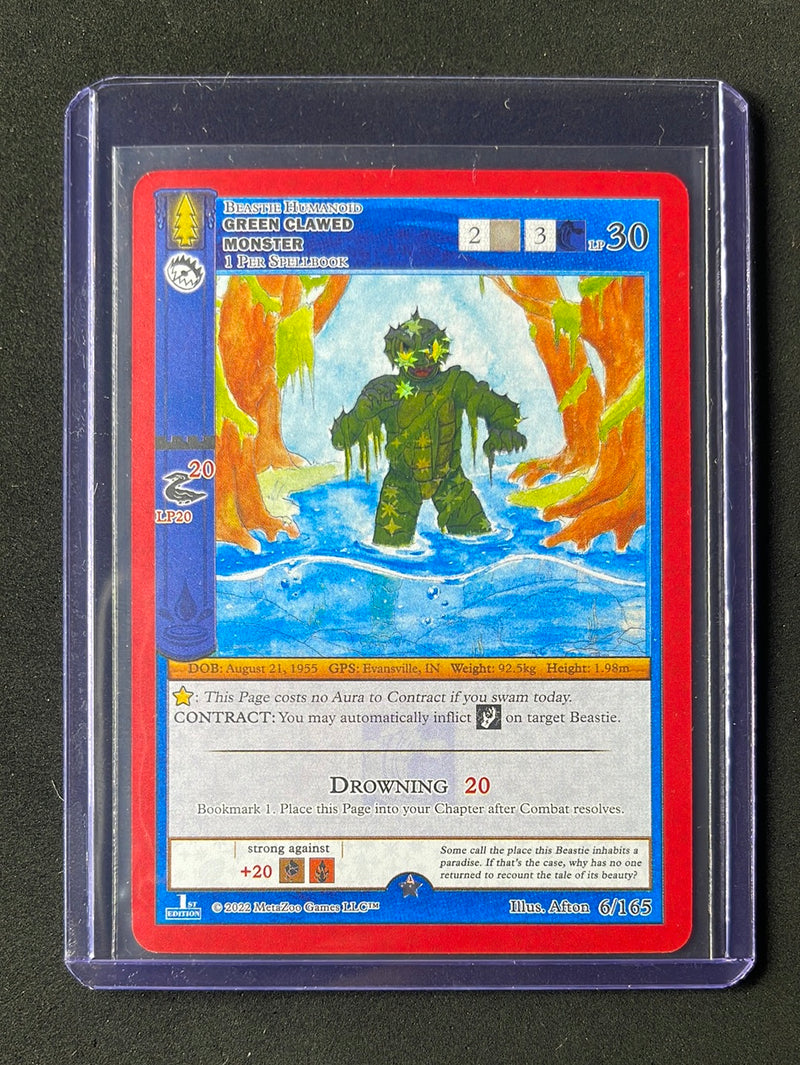 Metazoo TCG Wilderness 1st Edition Green Clawed Monster Reverse Holo 6/165