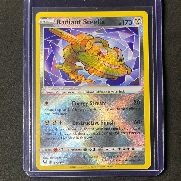 radiant steelix pokemon card Pokemon TCG Lost Origin Radiant Steelix 124/196
