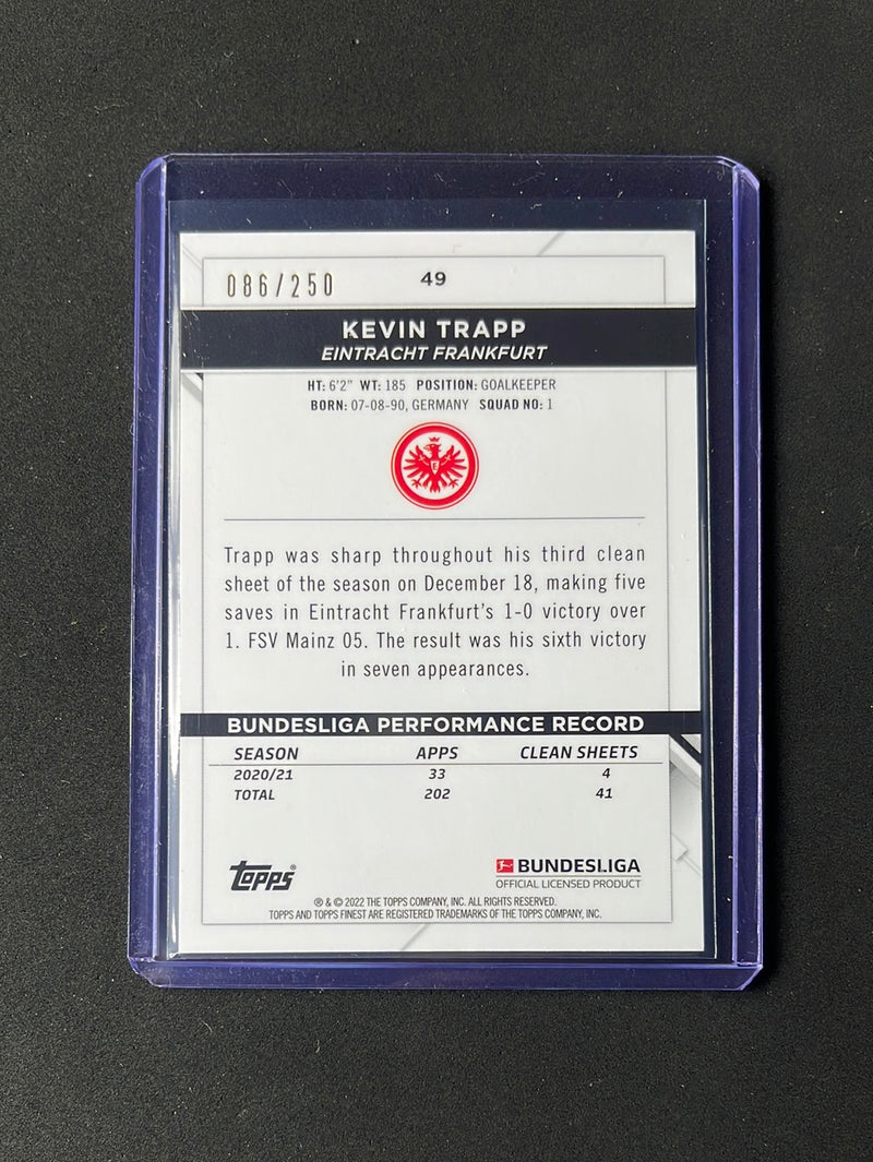 2021-22 Topps Finest Bundesliga Kevin Trapp Purple Refractor 86/250