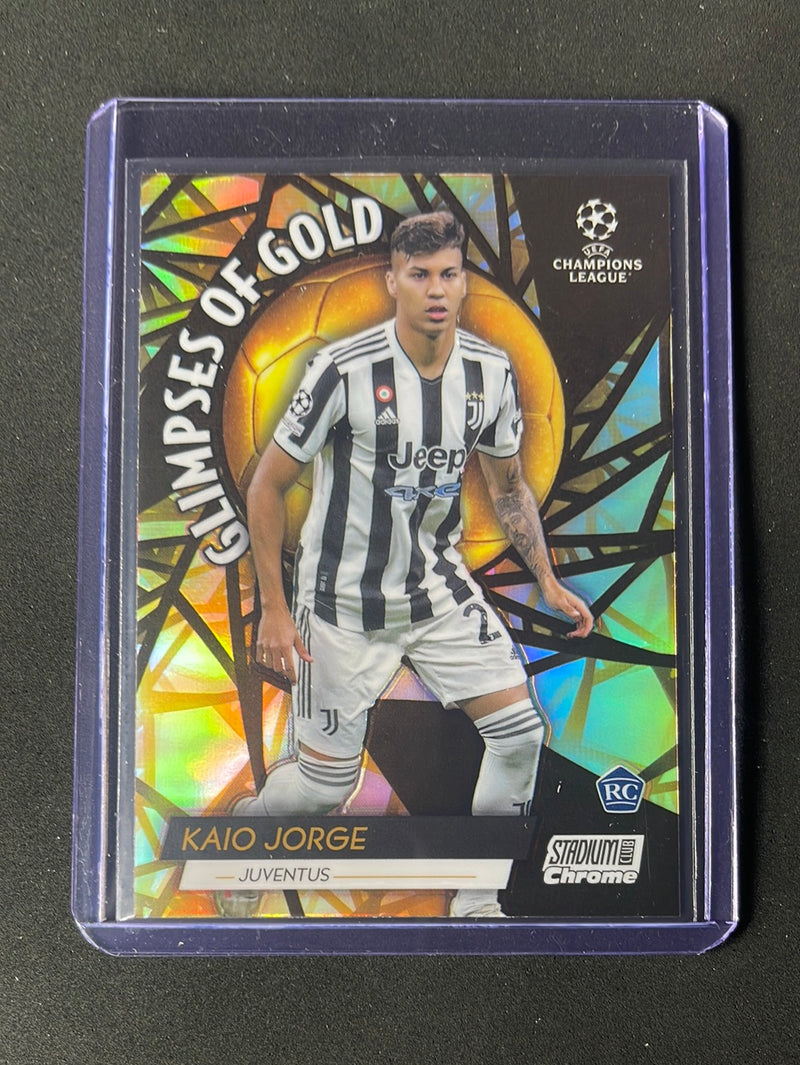 2021-22 Topps Stadium Club Chrome UEFA Champions League Kaio Jorge Glimpses Of Gold