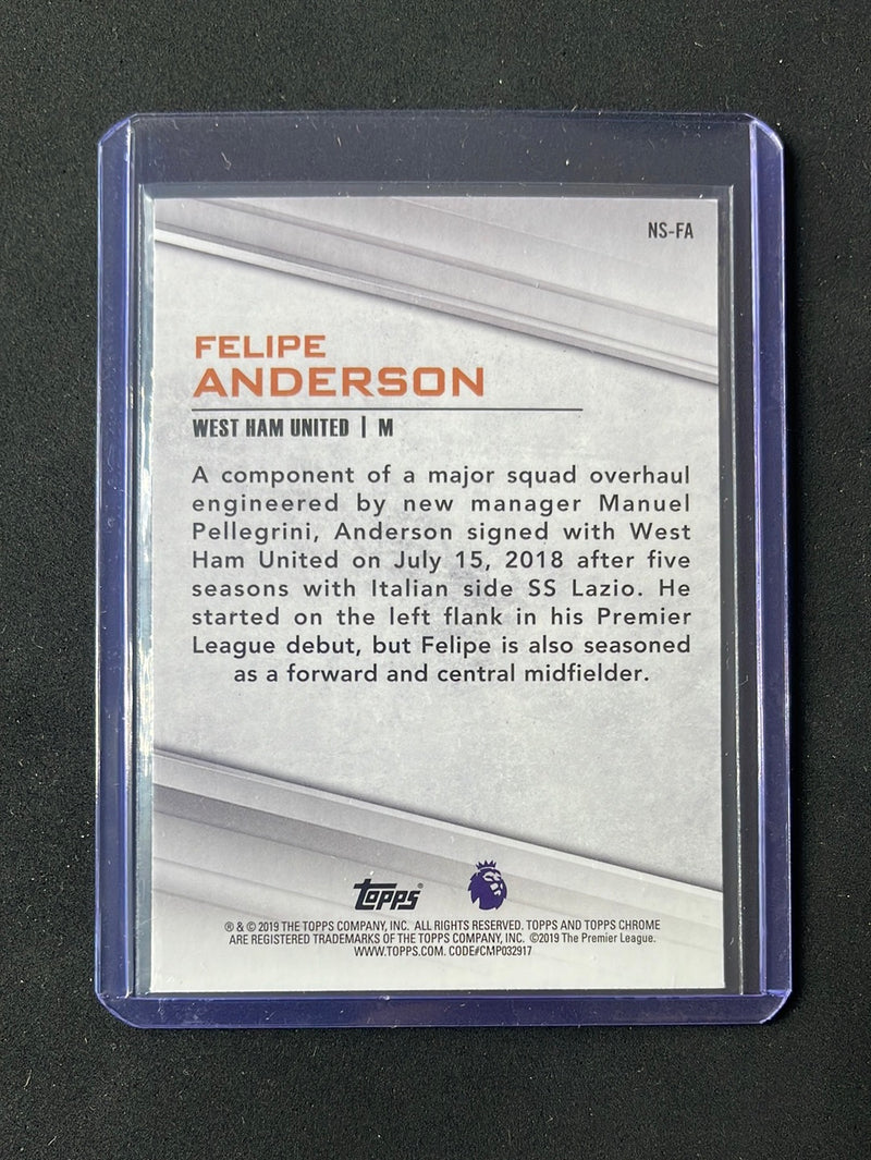 2018-19 Topps Chrome Premier League Felipe Anderson New Signings