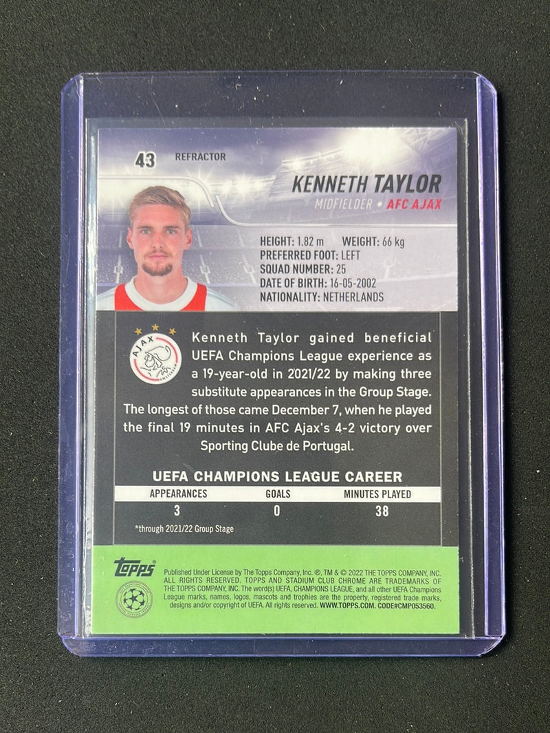 2021-22 Topps Stadium Club Chrome UEFA Champions League Kenneth Taylor Refractor