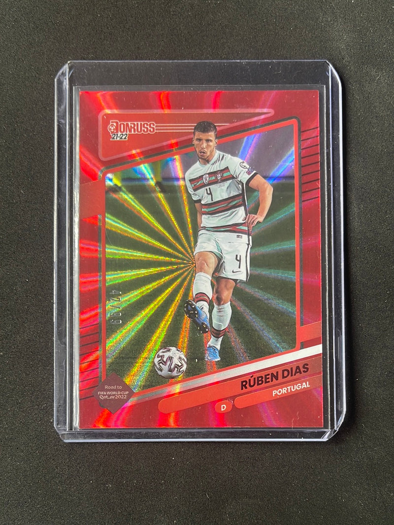 2021-22 Panini Donruss Road To Qatar Ruben Dias Red Laser 42/99