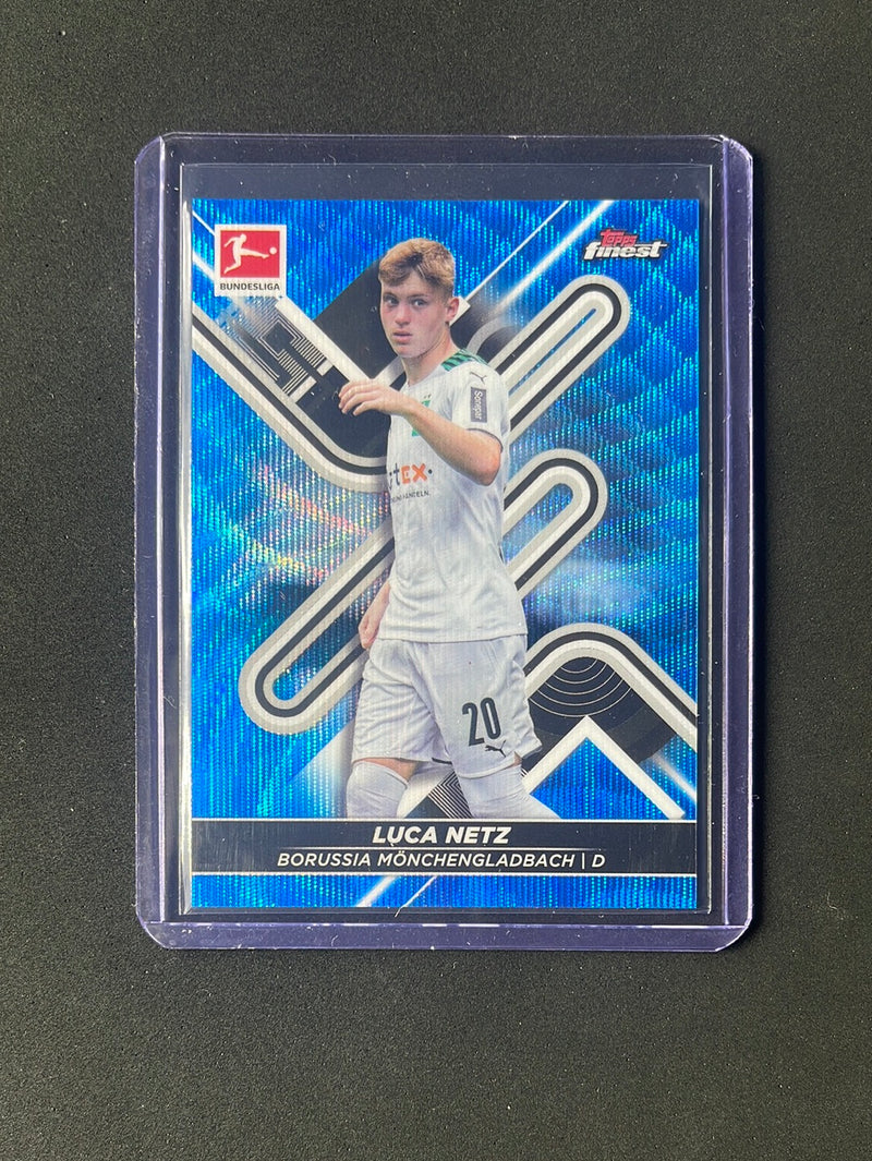 2021-22 Topps Finest Bundesliga Luca Netz Blue Wave Refractor 147/150