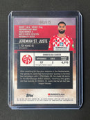 2021-22 Topps Bundesliga Stadium Club Chrome Jeremiah St. Juste Aqua/Green Electric Charge 42/175