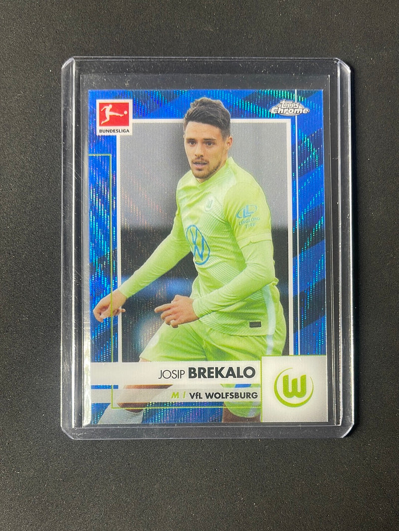 2020-21 Topps Chrome Bundesliga Josip Brekalo Blue Wave Refractor 112/150