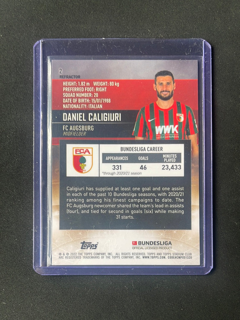 2021-22 Topps Bundesliga Stadium Club Chrome Daniel Caligiuri Refractor