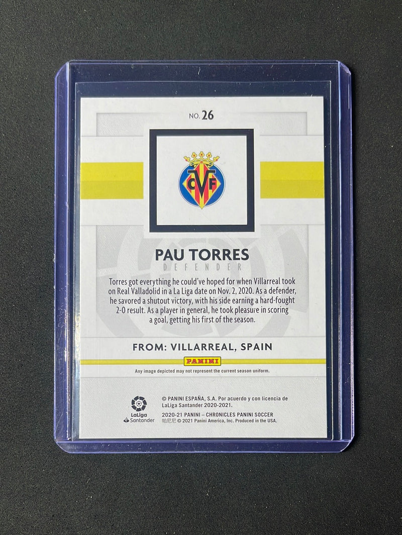 2020-21 Panini Chronicles Pau Torres Panini La Liga Purple Astro