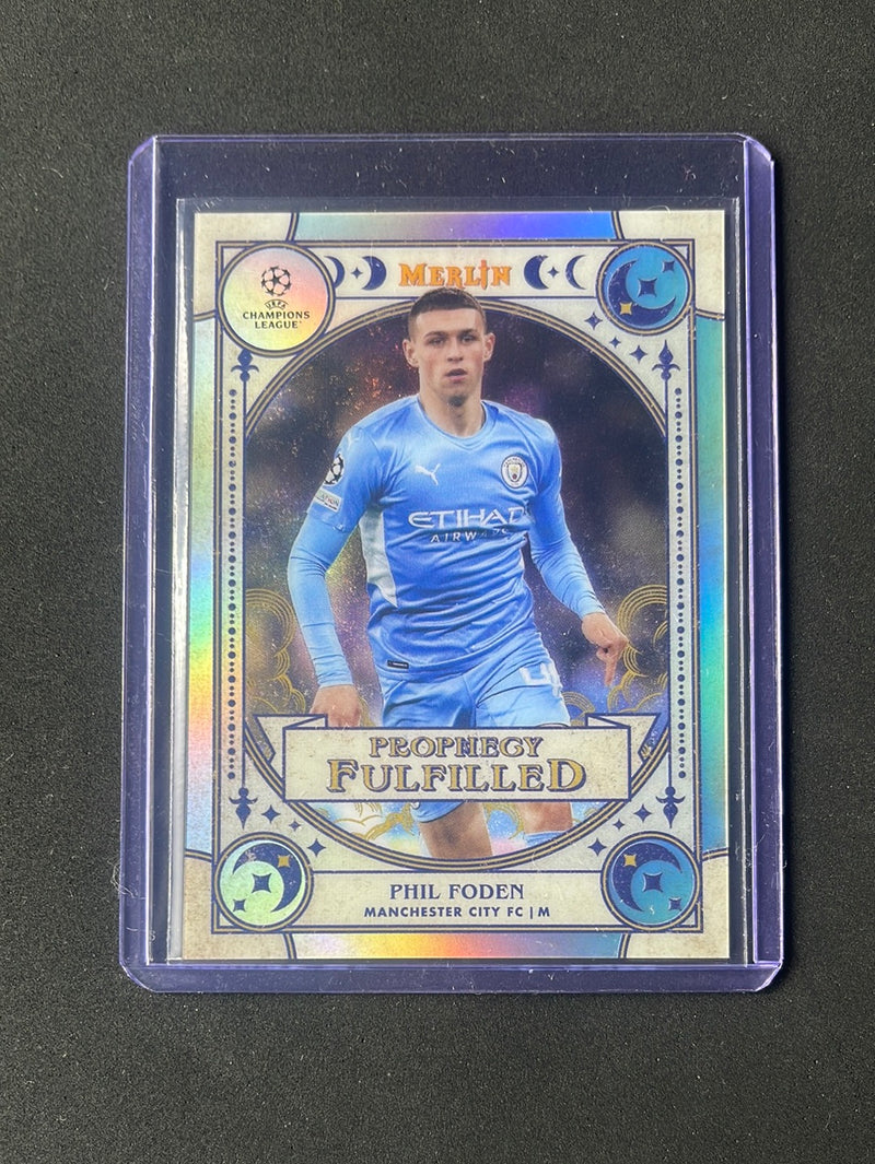 2021-22 Topps Merlin Chrome UEFA Champions League Phil Foden Prophecy Fulfilled