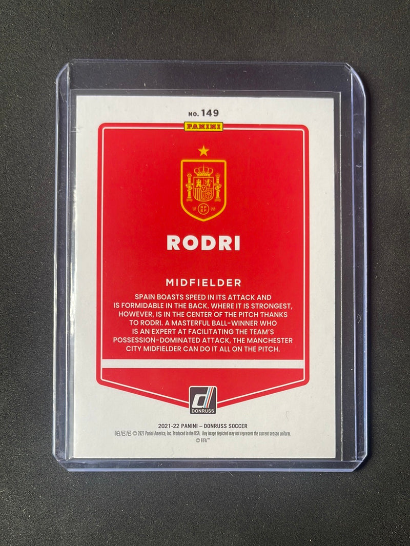 2021-22 Panini Donruss Road To Qatar Rodri Press Proof Gold 9/349