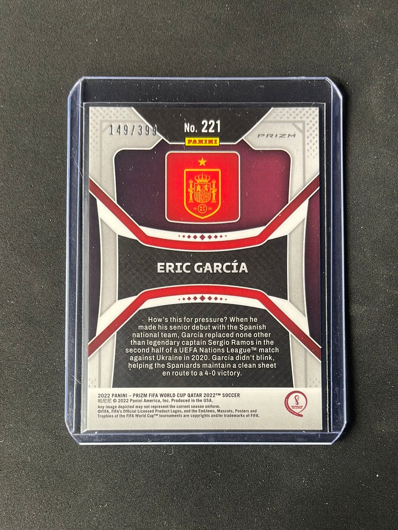 2022 Panini Prizm FIFA World Cup Qatar Eric Garcia Red Prizm 149/399