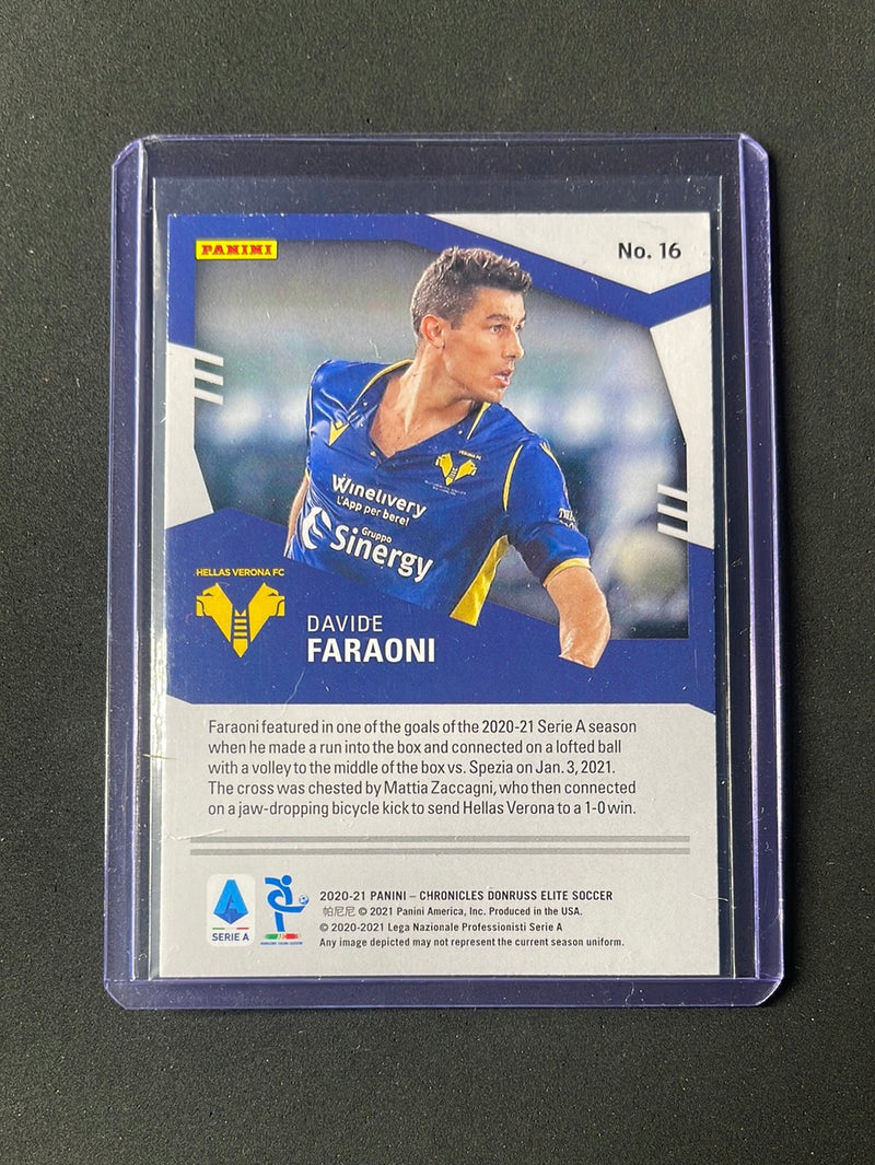 2020-21 Panini Chronicles Davide Faraoni Elite Serie A Blue Circles