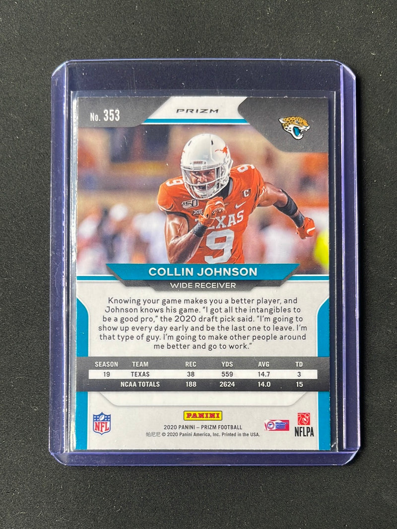 2020 Panini Prizm Football Collin Johnson Red/White/Blue Prizm