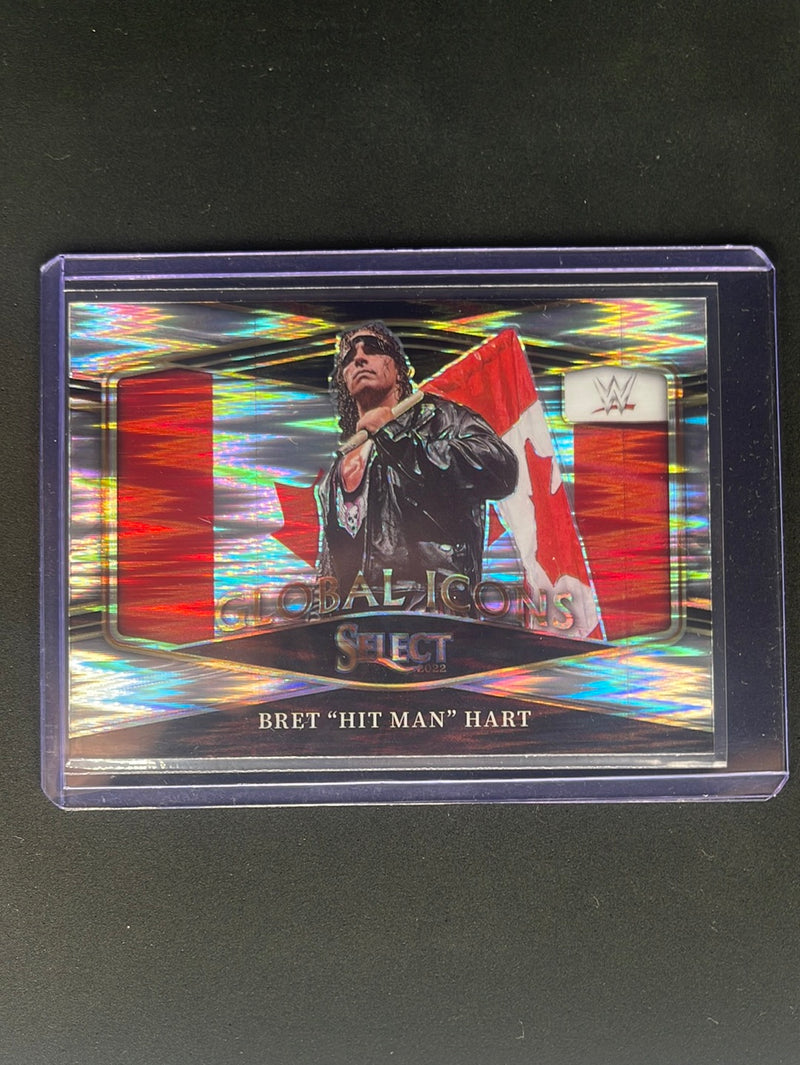 2022 Panini Select WWE Bret "HIT MAN" Hart Global Icons Flash