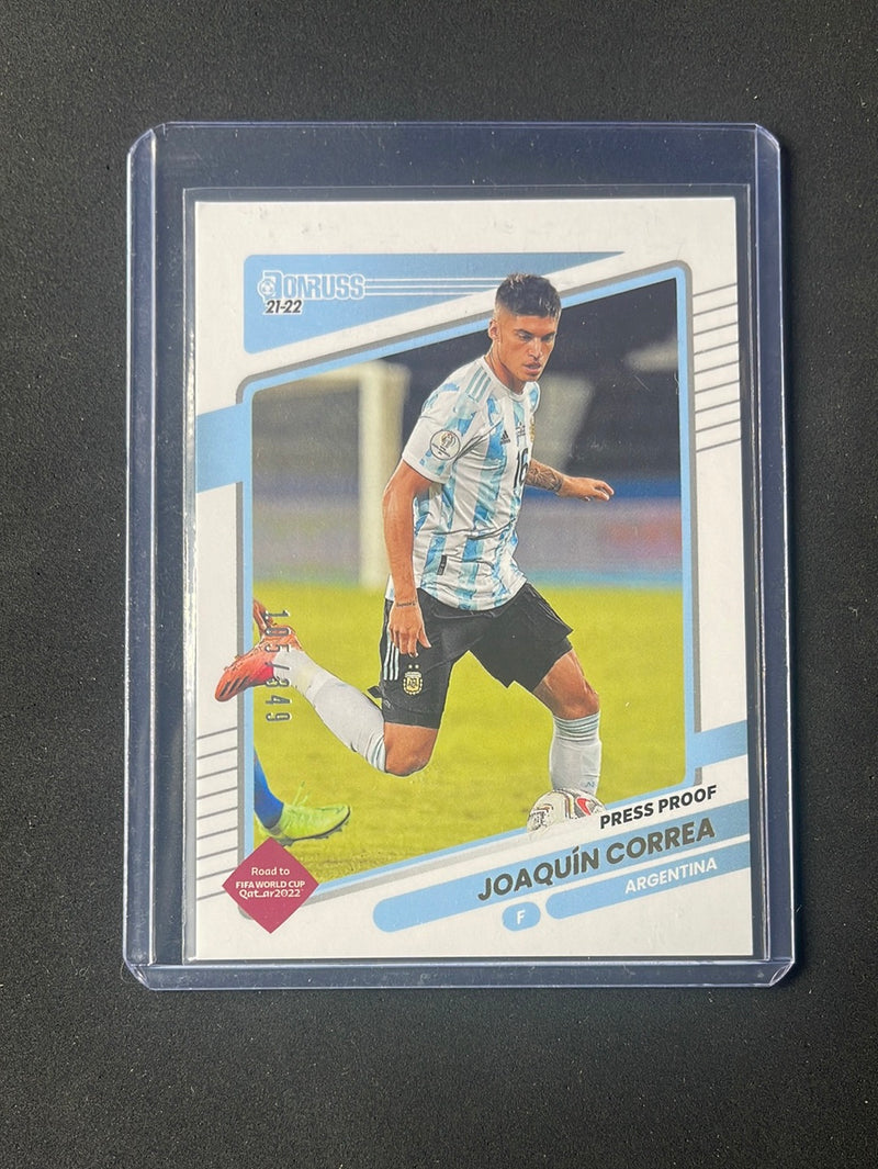 2021-22 Panini Donruss Road To Qatar Joaquin Correa Press Proof Gold 105/349