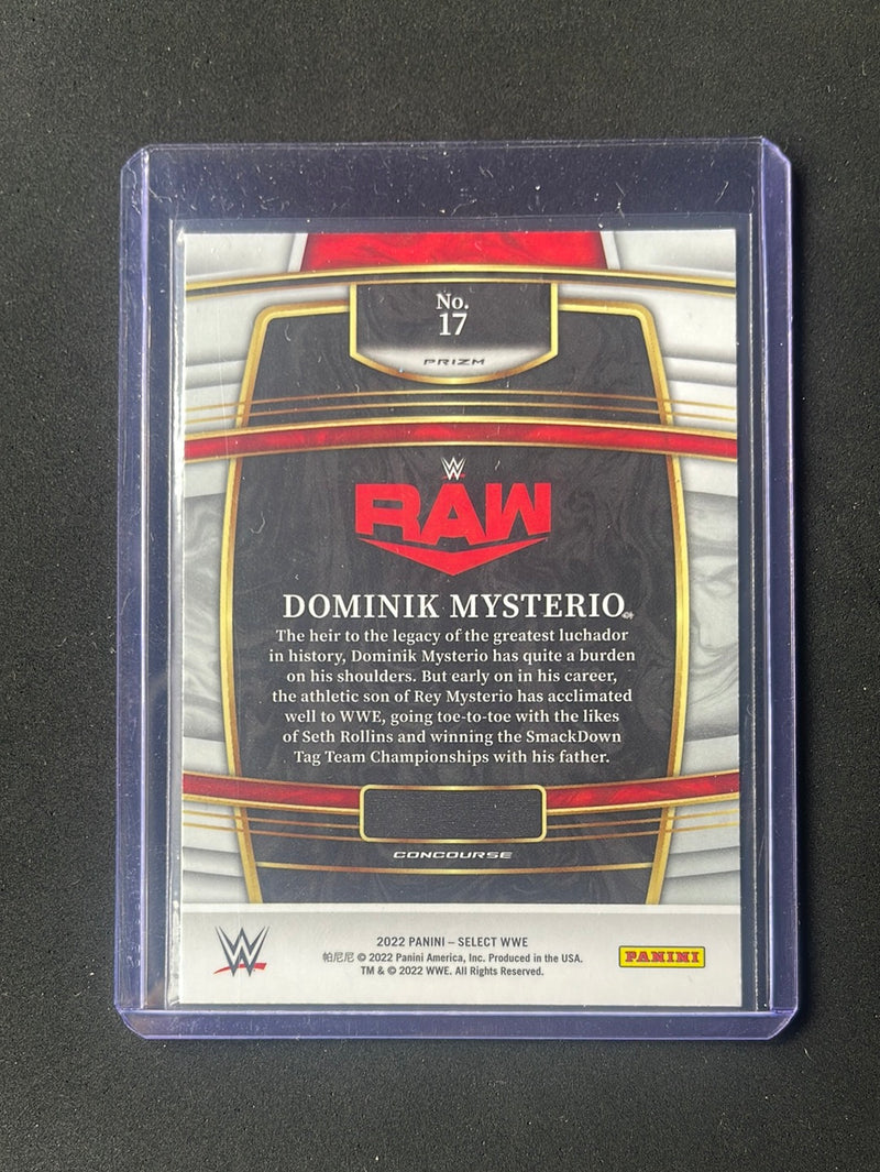 2022 Panini Select WWE Dominik Mysterio Concourse Purple & Orange