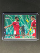2021-22 Topps Bundesliga Stadium Club Chrome Jeremiah St. Juste Aqua/Green Electric Charge 42/175