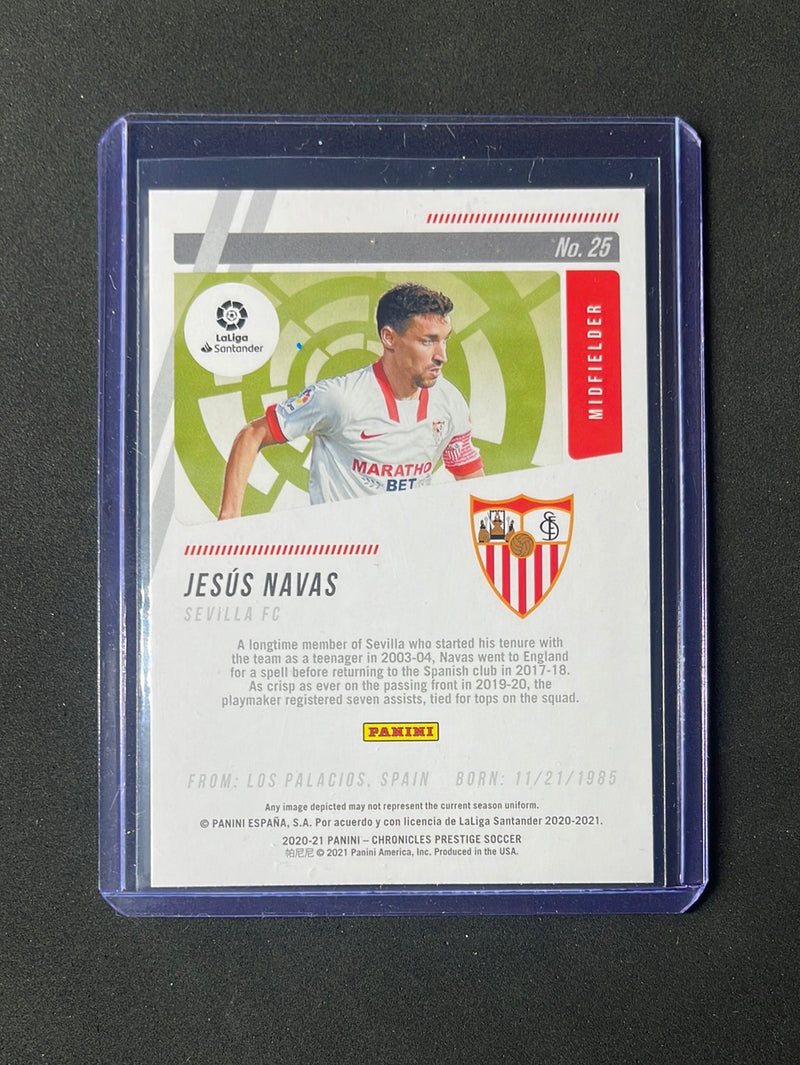 2020-21 Panini Chronicles Jesus Navas Prestige La Liga Purple Astro