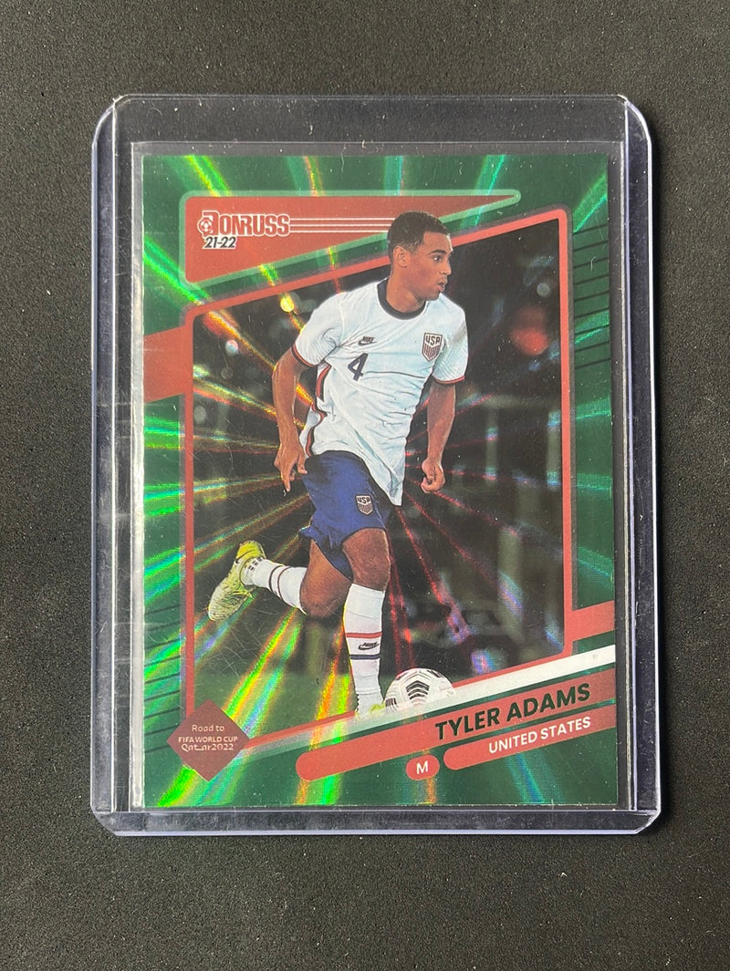 2021-22 Panini Donruss Road To Qatar Tyler Adams Green Laser