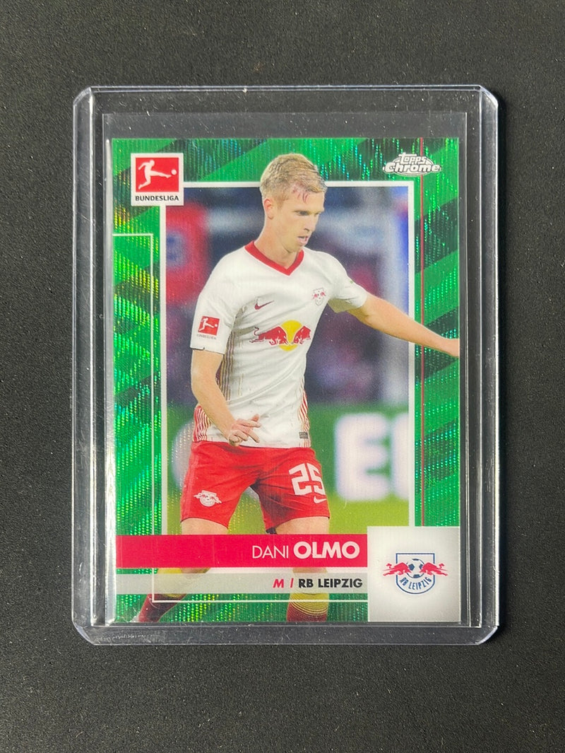 2020-21 Topps Chrome Bundesliga Dani Olmo Green Wave Refractor 45/99